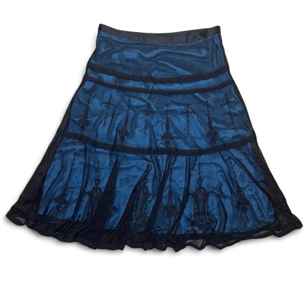 Sundance Blue and Black A-Line Skirt